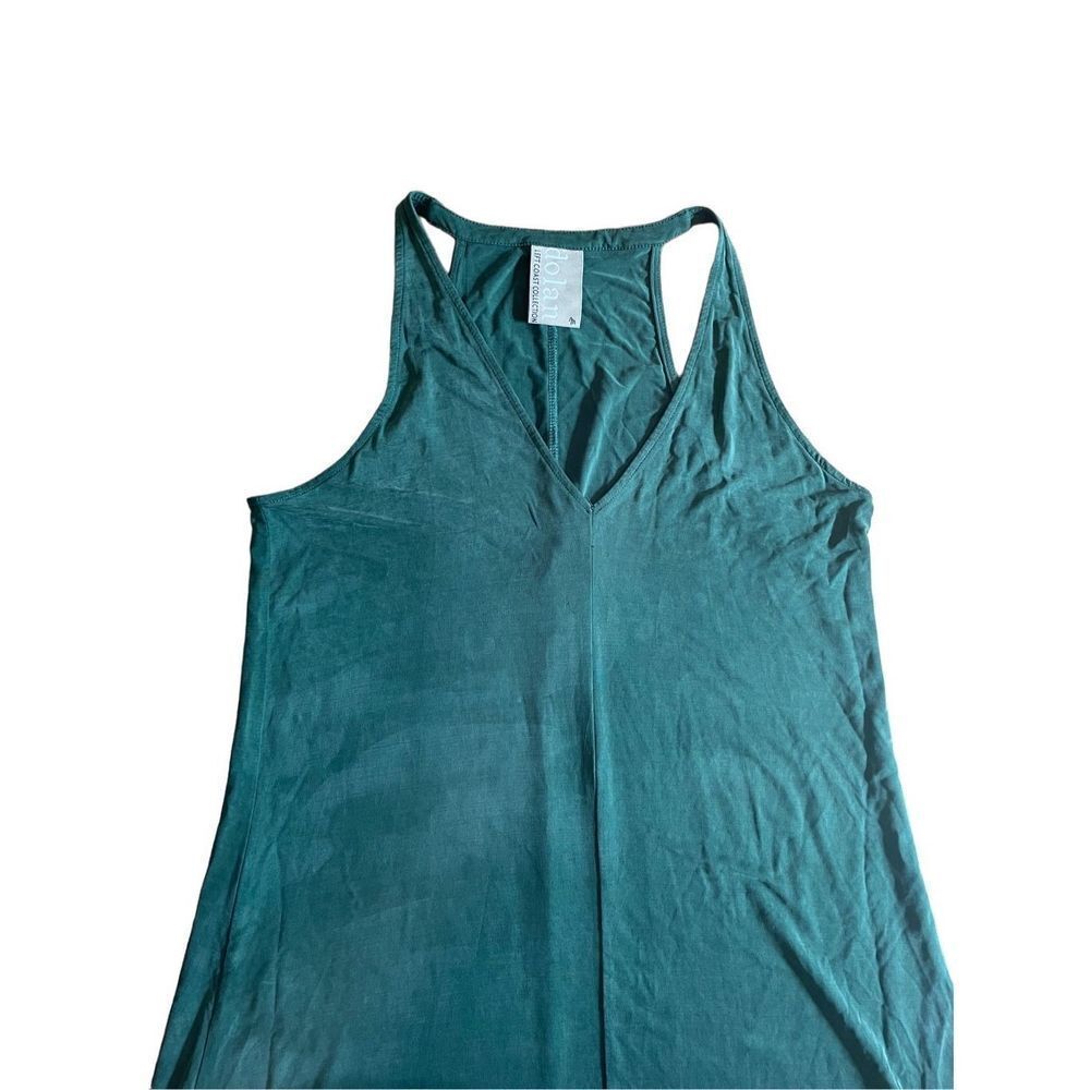 Anthropologie Dolan Left Coast Teal asymmetrical midi tank dress sz M - Picture 5 of 8